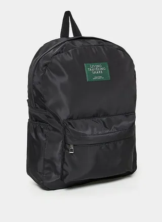 Slogan Print Backpack