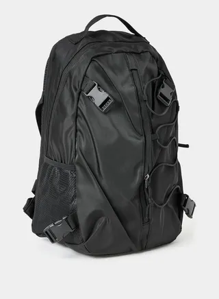 Mesh Pocket Backpack with Buckle Detail