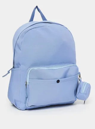 Front Pocket Detail Backpack with Detachable Pouch