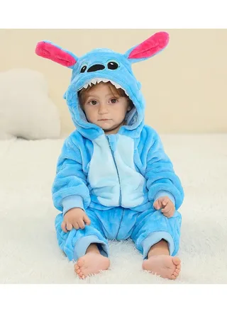 Flannel Children's Climbing Clothes Baby Autumn Winter Long Sleeved Clothes Jumpsuit Newborn Cartoon Jumpsuit 