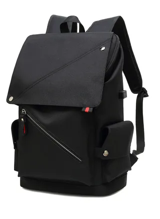 Anti-Theft Backpack with USB Port for 15.6 Inch Laptop Black 