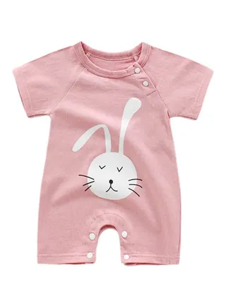 Cartoon Printed Jumpsuit Pink/White 
