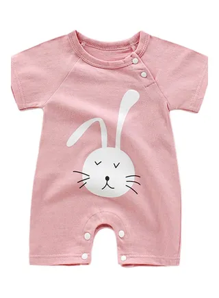 Rainbow Short Sleeve Jumpsuit Baby Romper Rabbit 