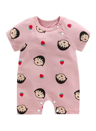 Cartoon Printed Jumpsuit Pink/Black/Red 