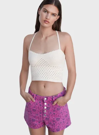 Strappy Openwork Crop Top 