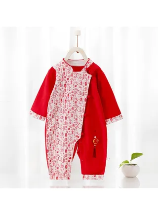 Baby's Cute Cotton Long-sleeved Jumpsuit 