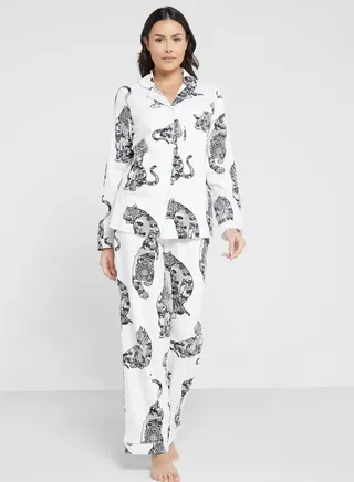 Printed Shirt & Pyjama Set 