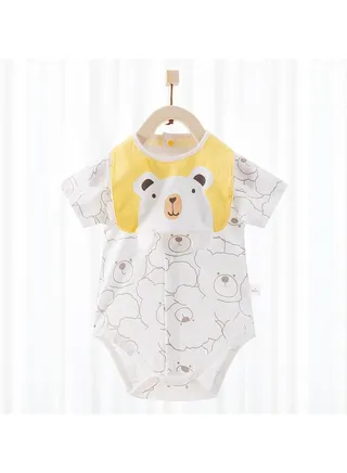 Baby Summer Cotton-thin Comfort Jumpsuit With Bib 