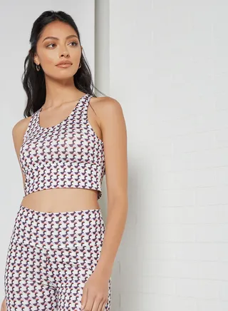 Racerback Crop Top Bright White 