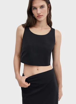 Scoop Neck Crop Top 