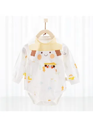 Baby's Lovely Cotton Jumpsuit With Bib 