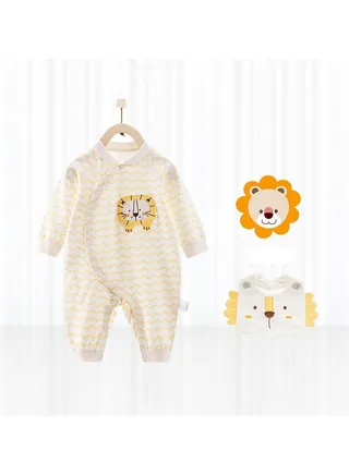 Baby Cotton Casual And Comfortable Jumpsuit With Bib 