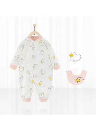 Newborn Long-sleeved Cotton Jumpsuit 