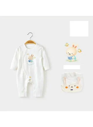 Baby Cotton Casual And Comfortable Jumpsuit With Bib 