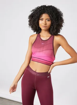 United By Fitness Seamless Crop Top Maroon 