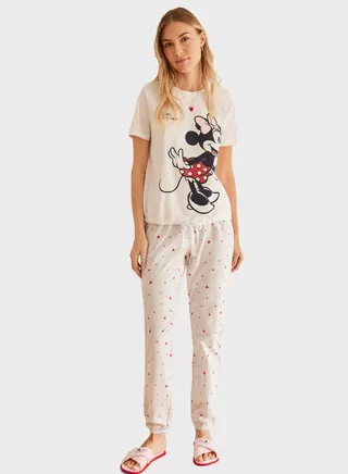 Minnie Hearts Printed Pyjama Set 