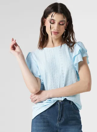Urban Minx Flutter Sleeve Top 