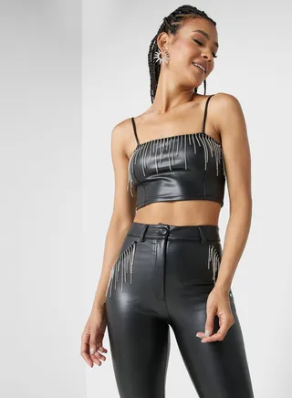 Strap Leather Top 