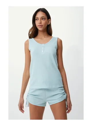 Pointelle Viscose Jersey Vest 