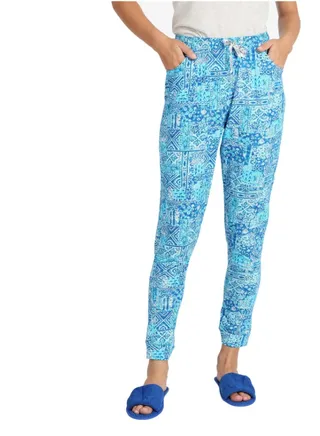 Mid-Rise Casual Pyjama Bottoms Blue/White 