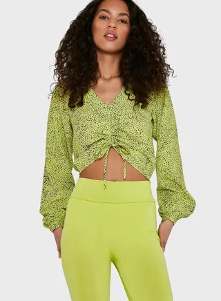V-Neck Ruched Top 