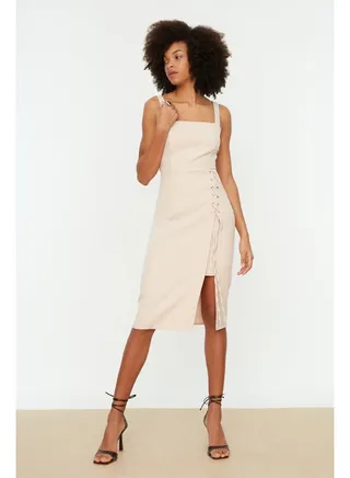 Dress - Beige - Bodycon 