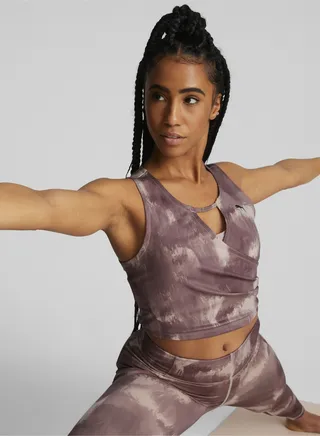 Studio Womens Printed Training Crop Top 