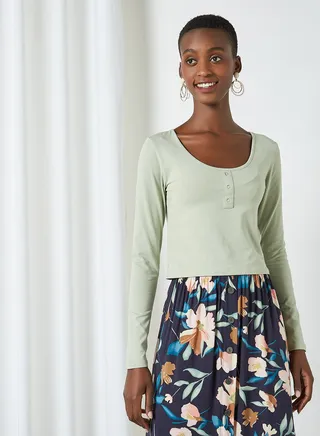 Basic Scoop Neck Top Desert Sage 