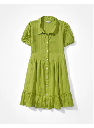 AE Button-Up Mini Shirt Dress 