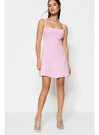 Pink Open Waist/Skater Woven Evening Dress TPRSS23EL00031 