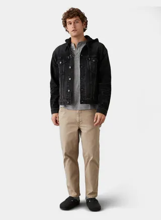 AE Hooded Denim Trucker Jacket 