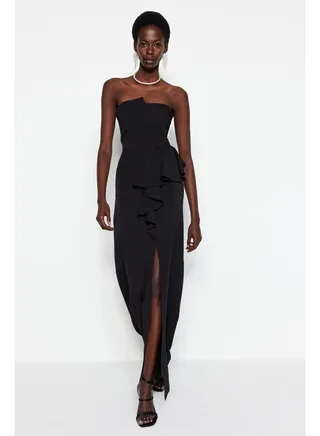 Long Black Evening Dress TPRSS23AE00005. 