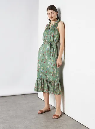 Manilla SL Midi Dress Dark Ivy 