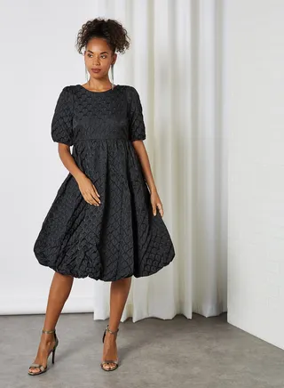 Short Sleeve Kyle Midi Dress Black 