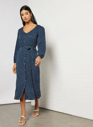 Printed Shirt Dress 
