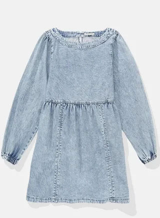 AE Long-Sleeve Denim Mini Dress 