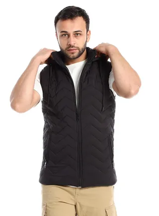 Mens Capotene Lining vest With Zipper 