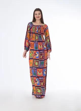 Embossed Sleeve Dress 