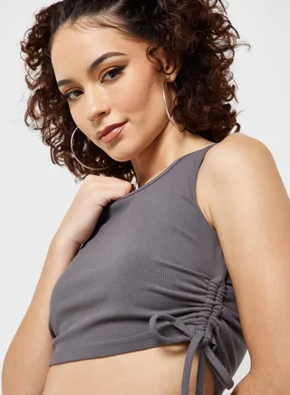 Bottom Hem Strappy Detail Top 