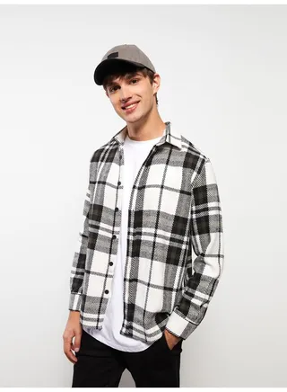 Regular Fit Long Sleeve Plaid Men's Lumberjack Shirt Jacket 
