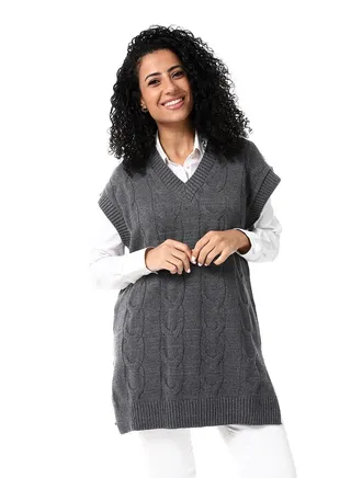Womens Wool Long Vest 