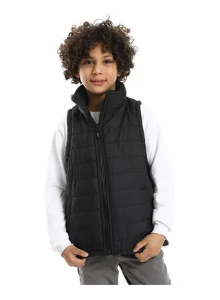 Sleeveless Zipper Closure Boys Vest 