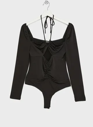 Halter Neck Cut Out Bodysuit 