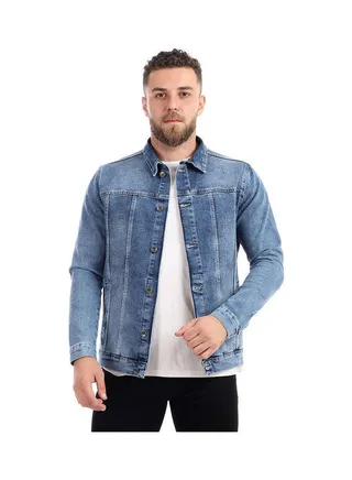 Casual Plain/Basic Collared Neck Long Sleeve  Jackets Light Blue 