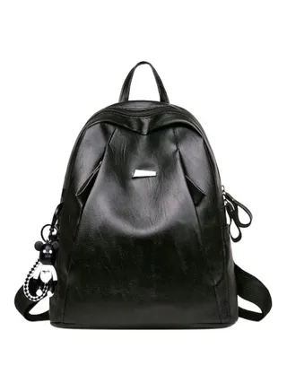 PU Solid Backpack Black 