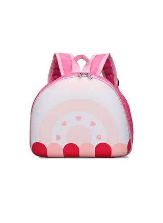 Children'S Cute Color Contrast Backpack Waterproof Mini Light Shark Schoolbag Multi Pocket 