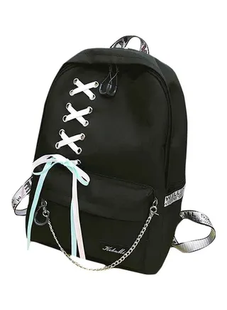 Lace Design Backpack Black/White 