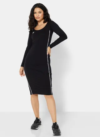 Cara Bodycon Dress Stretch Limo/Bright White 