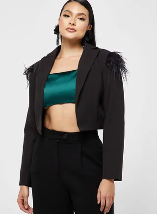 Embellished Trim Crop Top 