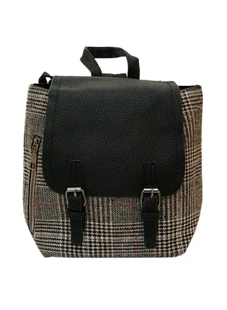 Stylish Canvas Backpack Black/Grey 